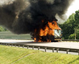 Truck on fire