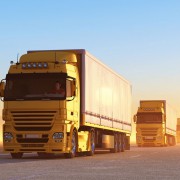 Trucks in the desert.