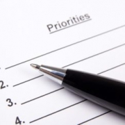 close up of blank list of priorities and pen